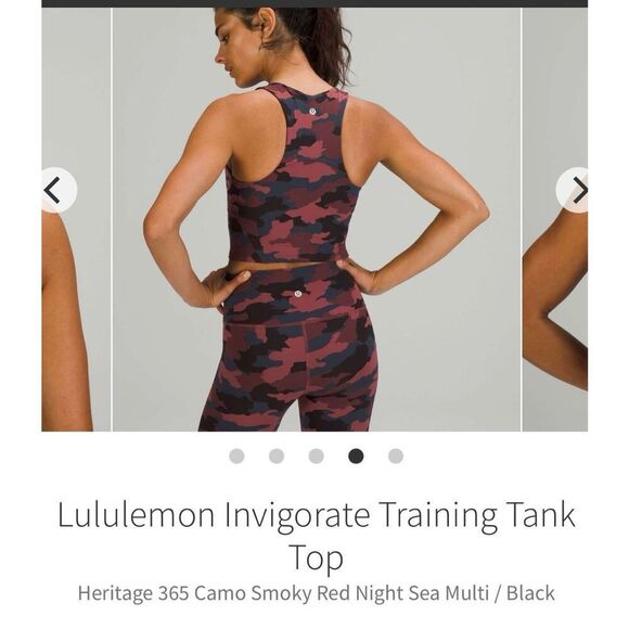 Lululemon Align Tank Top Crop Leggings Set Camo Red Grey Workout Gym - Picture 4 of 15